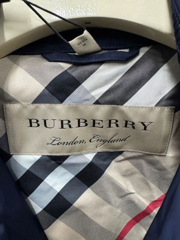 Burberry Burberry Women's Blue Polyester Striped Trench Coat Size XS / US 0-2 / IT 36-38 - 4 Thumbnail