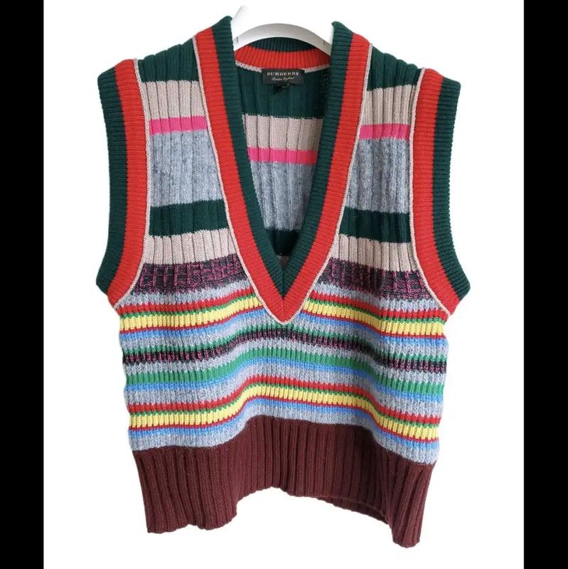 Burberry Burberry Multicolor Striped Wool Knit Top Size L / US 10 / IT 46 - 3 Thumbnail