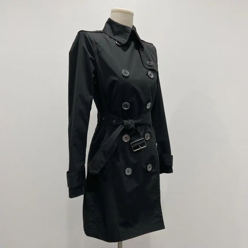 Burberry Burberry Black Cotton Long Trench Coat Size S / US 4 / IT 40 - 5 Thumbnail