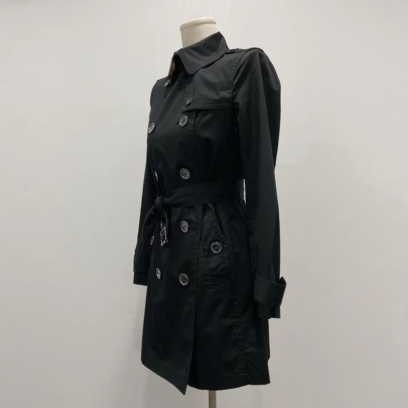 Burberry Burberry Black Cotton Long Trench Coat Size S / US 4 / IT 40 - 4 Thumbnail