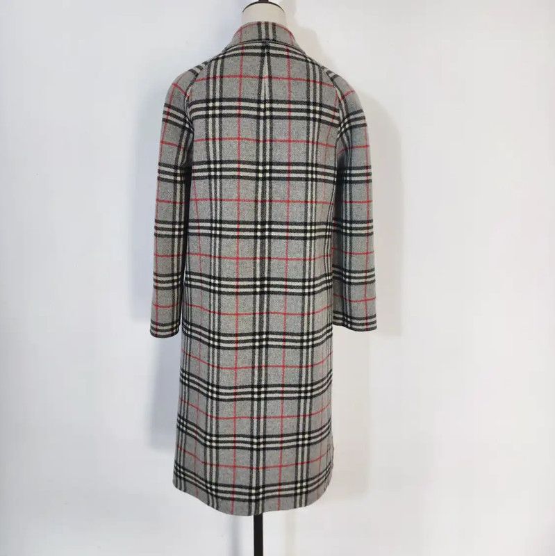 Burberry Burberry Grey Wool Plaid Long Coat for Women Size M / US 6-8 / IT 42-44 - 7 Thumbnail