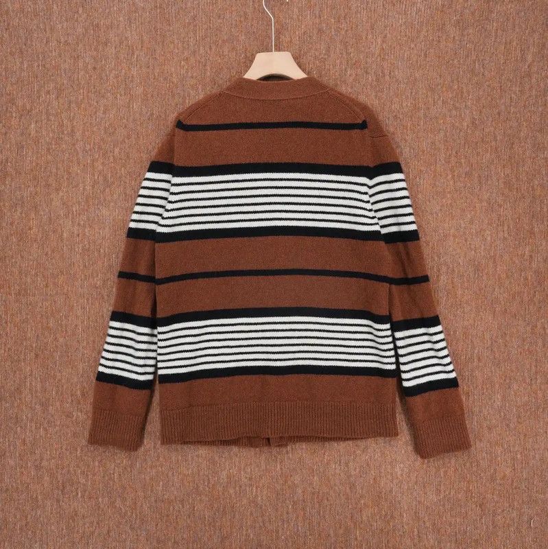 Burberry Burberry Brown Cotton Knit Logo Cardigan Size XS / US 0-2 / IT 36-38 - 2 Thumbnail