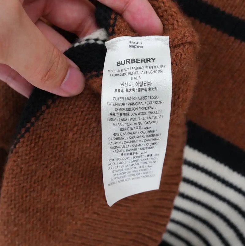 Burberry Burberry Brown Cotton Knit Logo Cardigan Size XS / US 0-2 / IT 36-38 - 5 Thumbnail