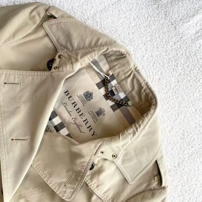 Burberry Burberry Khaki Cotton Women's Trench Coat Size ONE SIZE - 3 Thumbnail