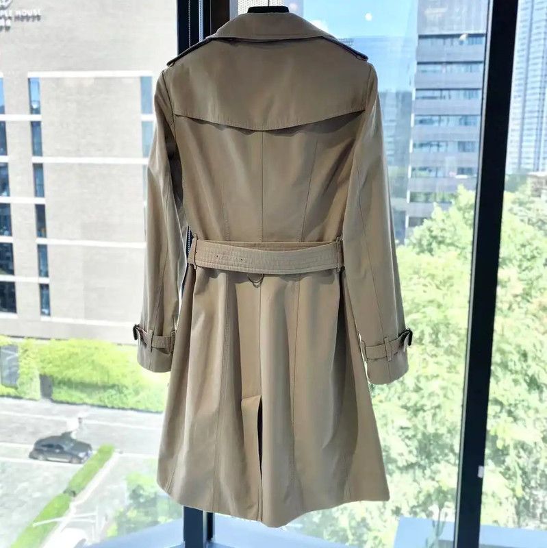 Burberry Burberry Khaki Cotton Women's Trench Coat Size ONE SIZE - 2 Thumbnail