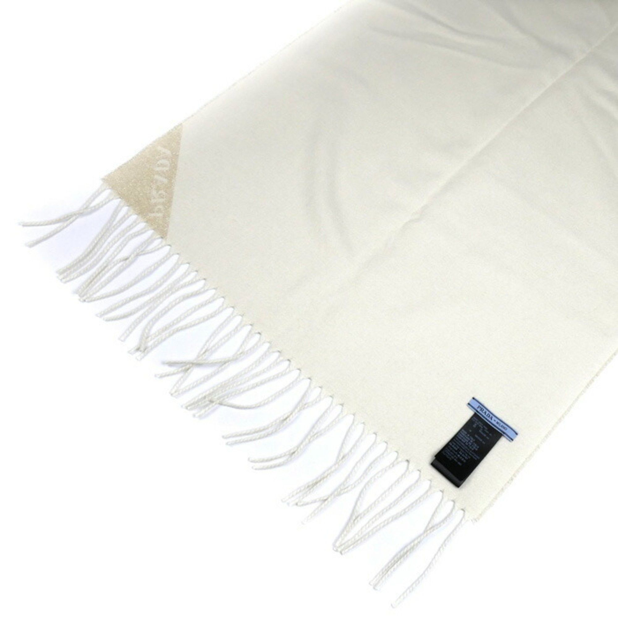 Prada Prada Jacquard Evening Scarf, Gold and White, 1FS091_DGI_F0X0A, IC Chip, Silk, Cashmere, Lurex, Women's Size ONE SIZE - 4 Thumbnail