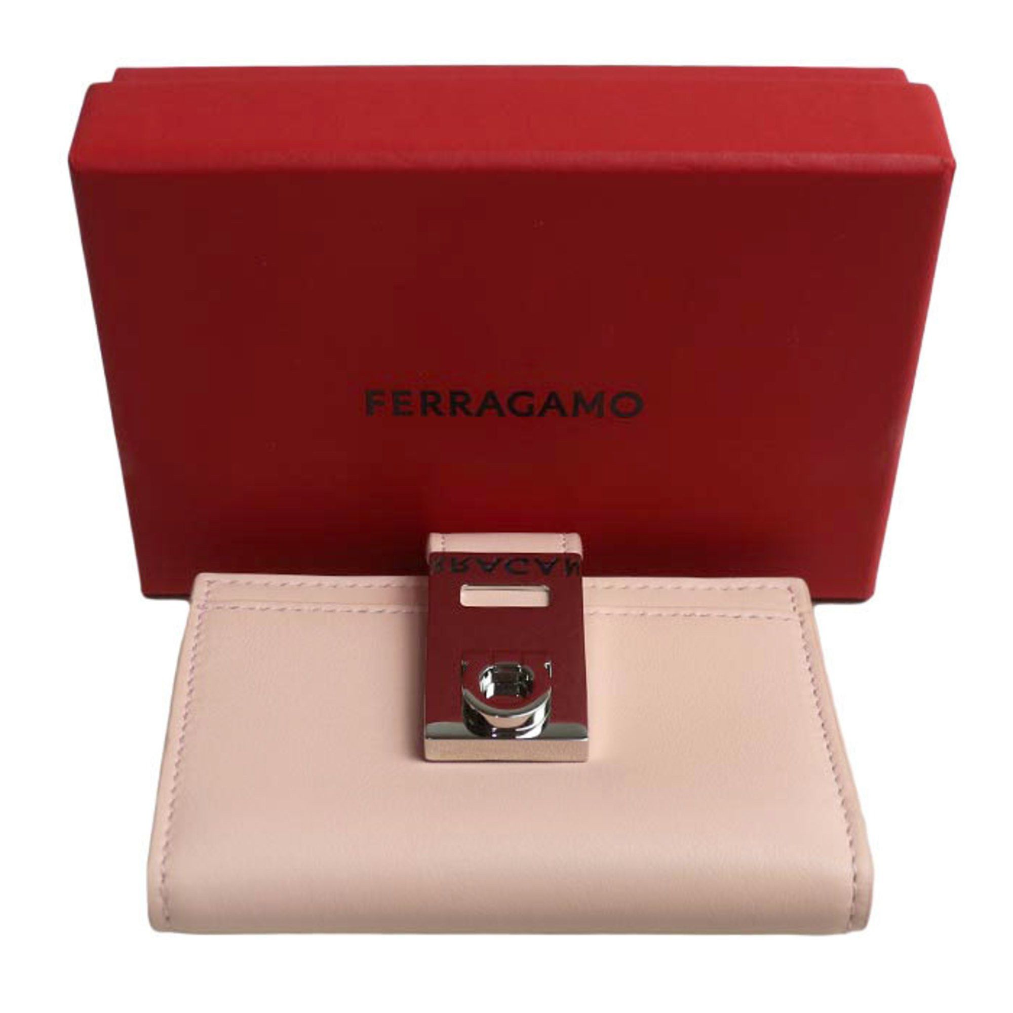 Salvatore Ferragamo Salvatore Ferragamo Gancini Hug Card Case, Light Pink, 220552, Women's Size ONE SIZE - 6 Thumbnail