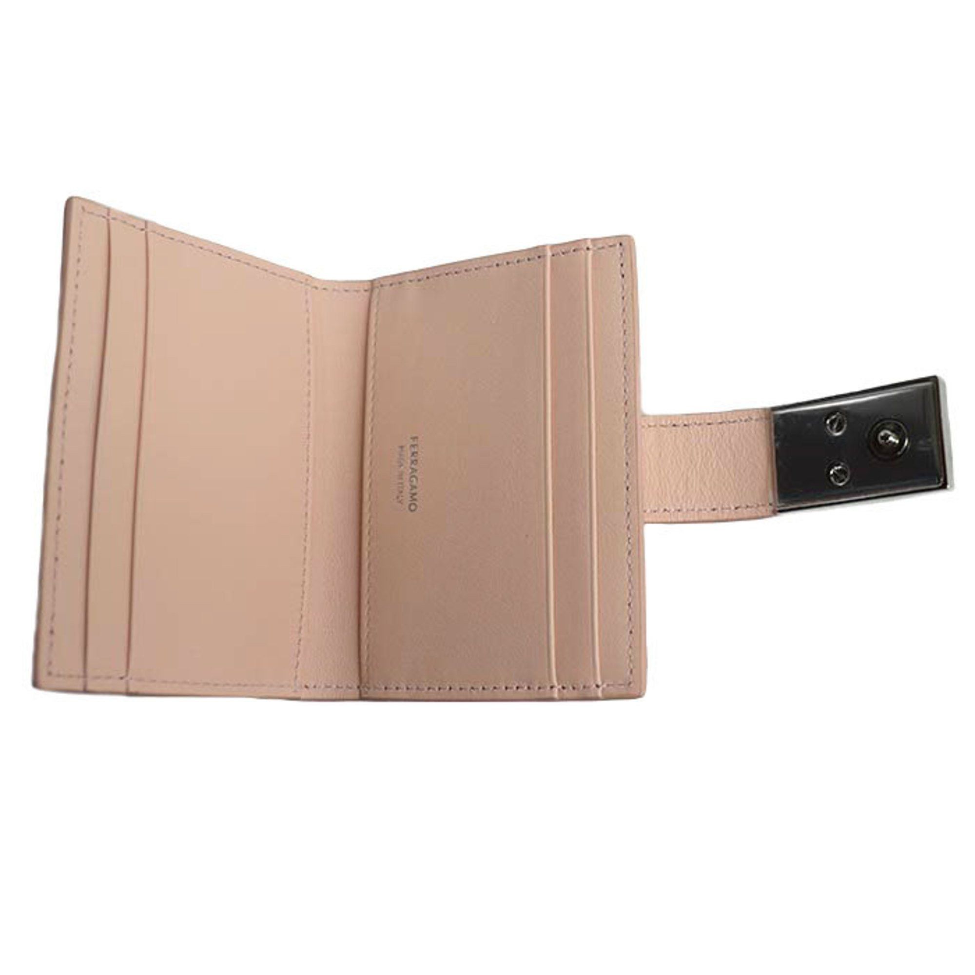 Salvatore Ferragamo Salvatore Ferragamo Gancini Hug Card Case, Light Pink, 220552, Women's Size ONE SIZE - 3 Thumbnail