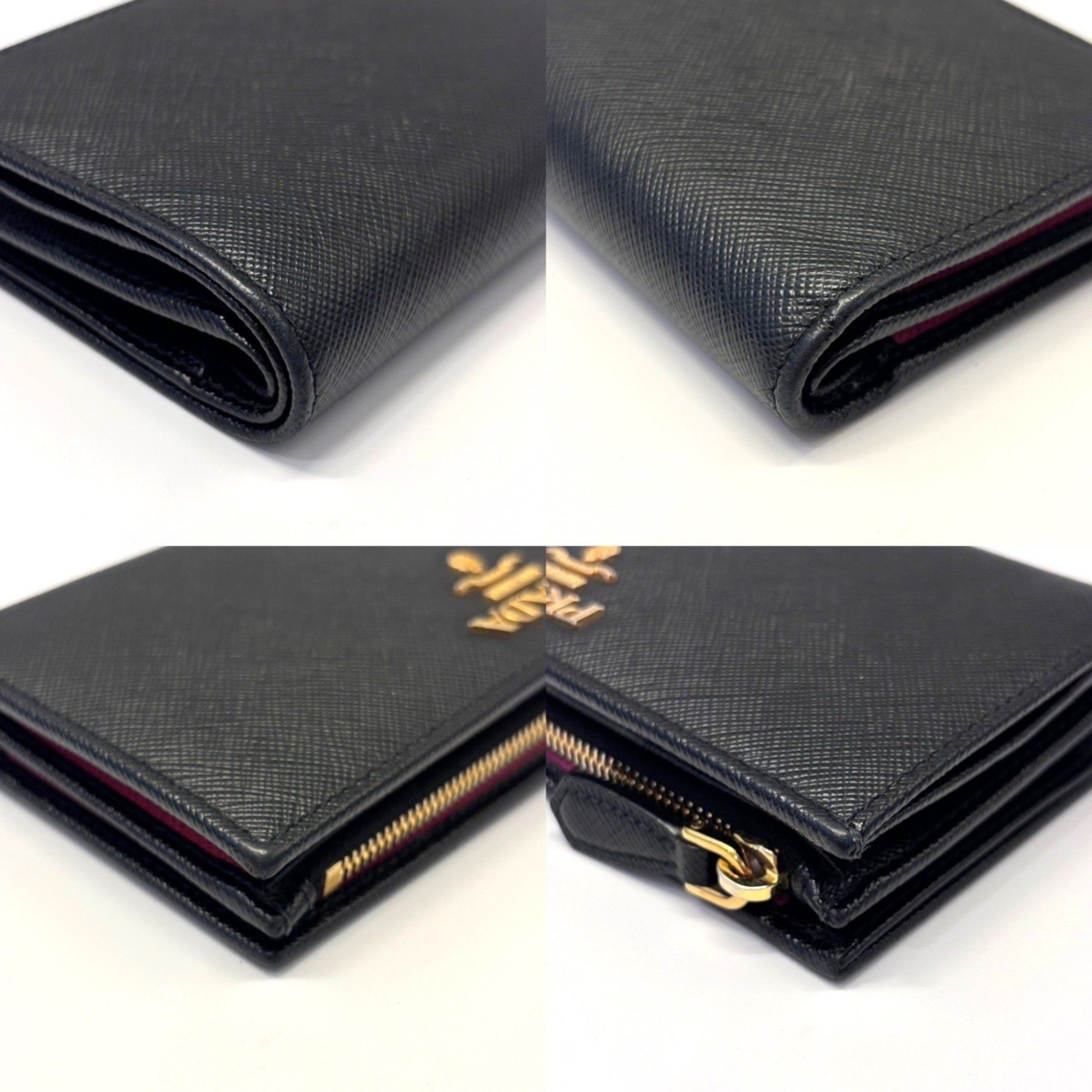 Prada Prada Saffiano Bifold Wallet in Black Leather (1ML009) Size ONE SIZE - 3 Thumbnail