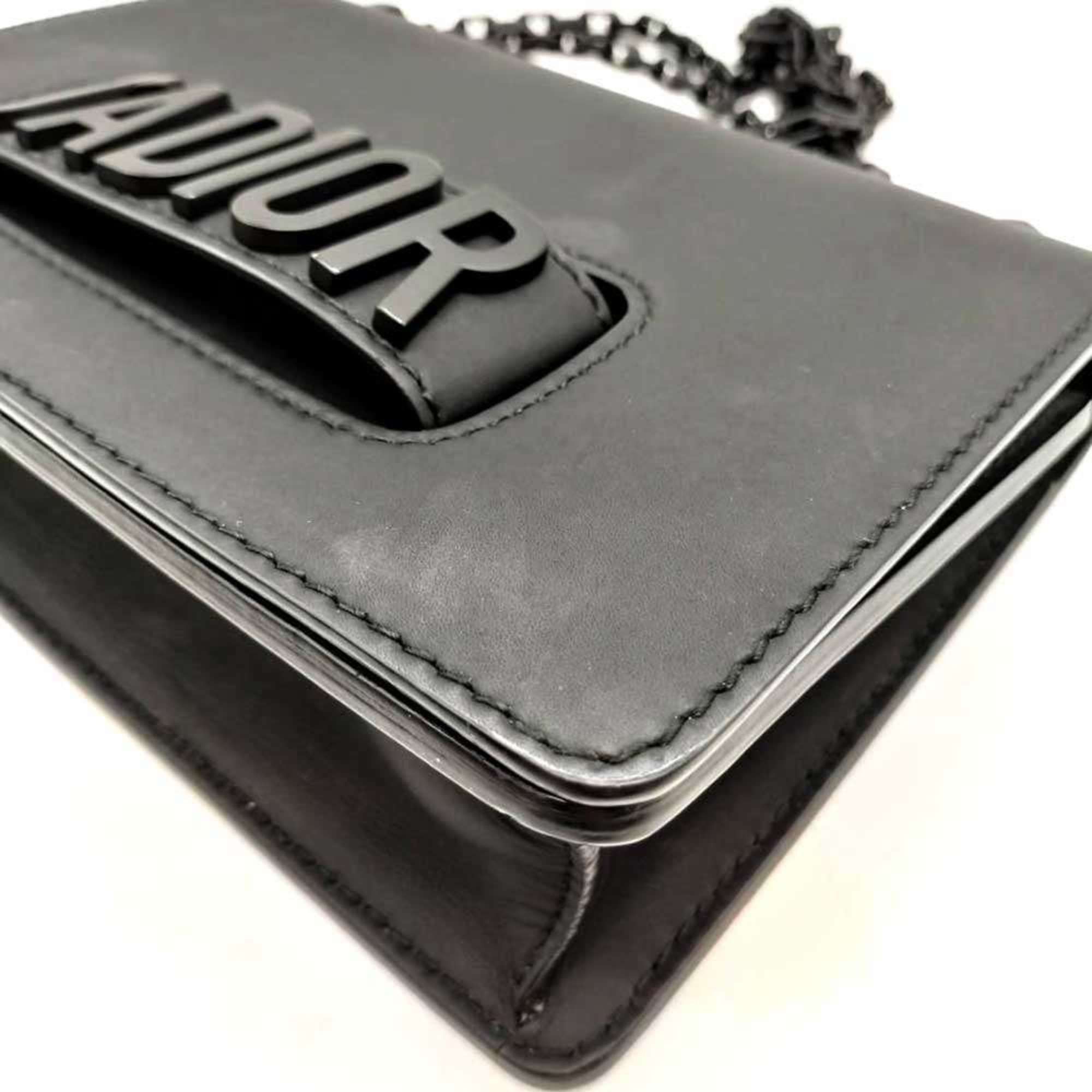 Dior Christian Dior Ja Chain Shoulder Bag in Black Leather for Women Size ONE SIZE - 4 Thumbnail