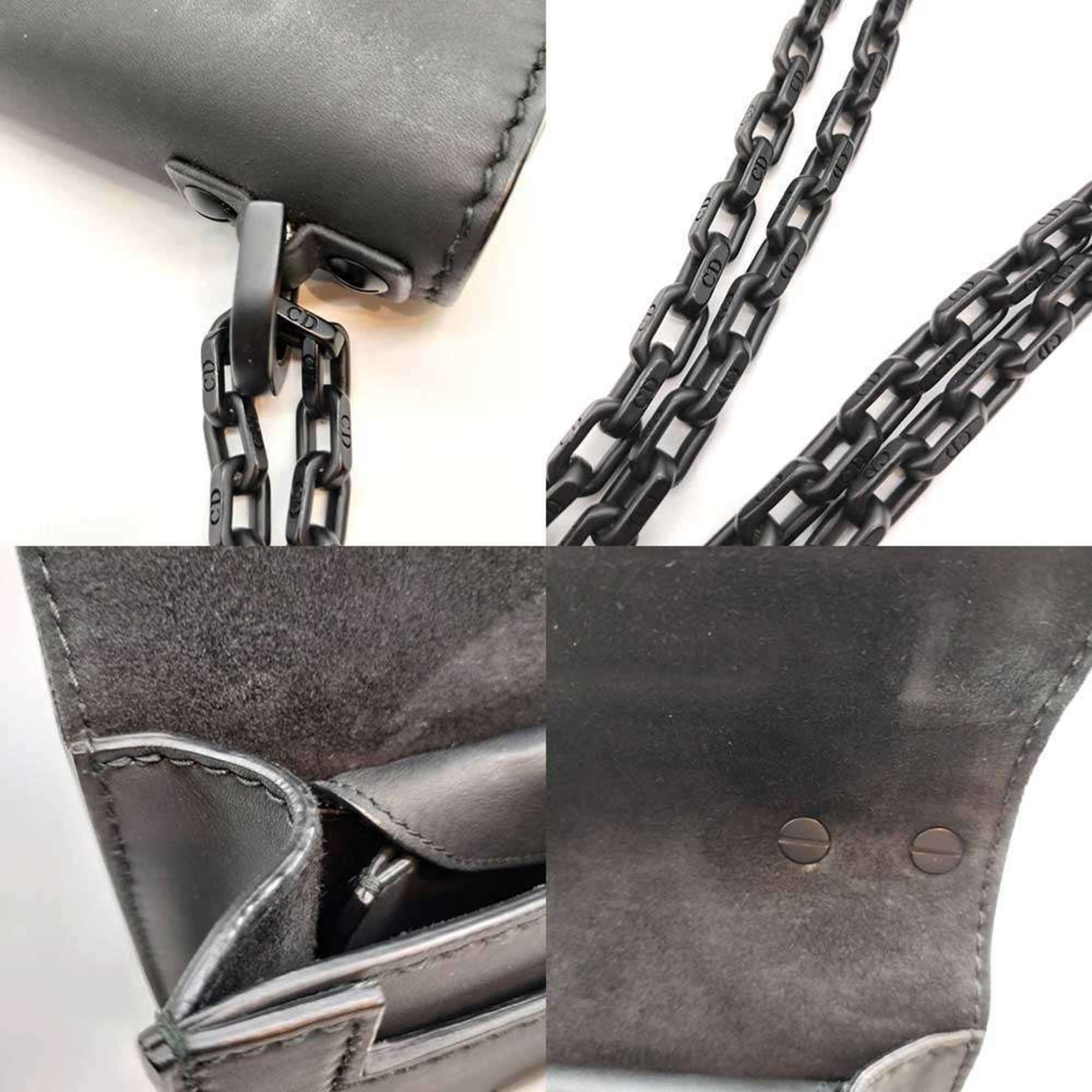 Dior Christian Dior Ja Chain Shoulder Bag in Black Leather for Women Size ONE SIZE - 7 Thumbnail