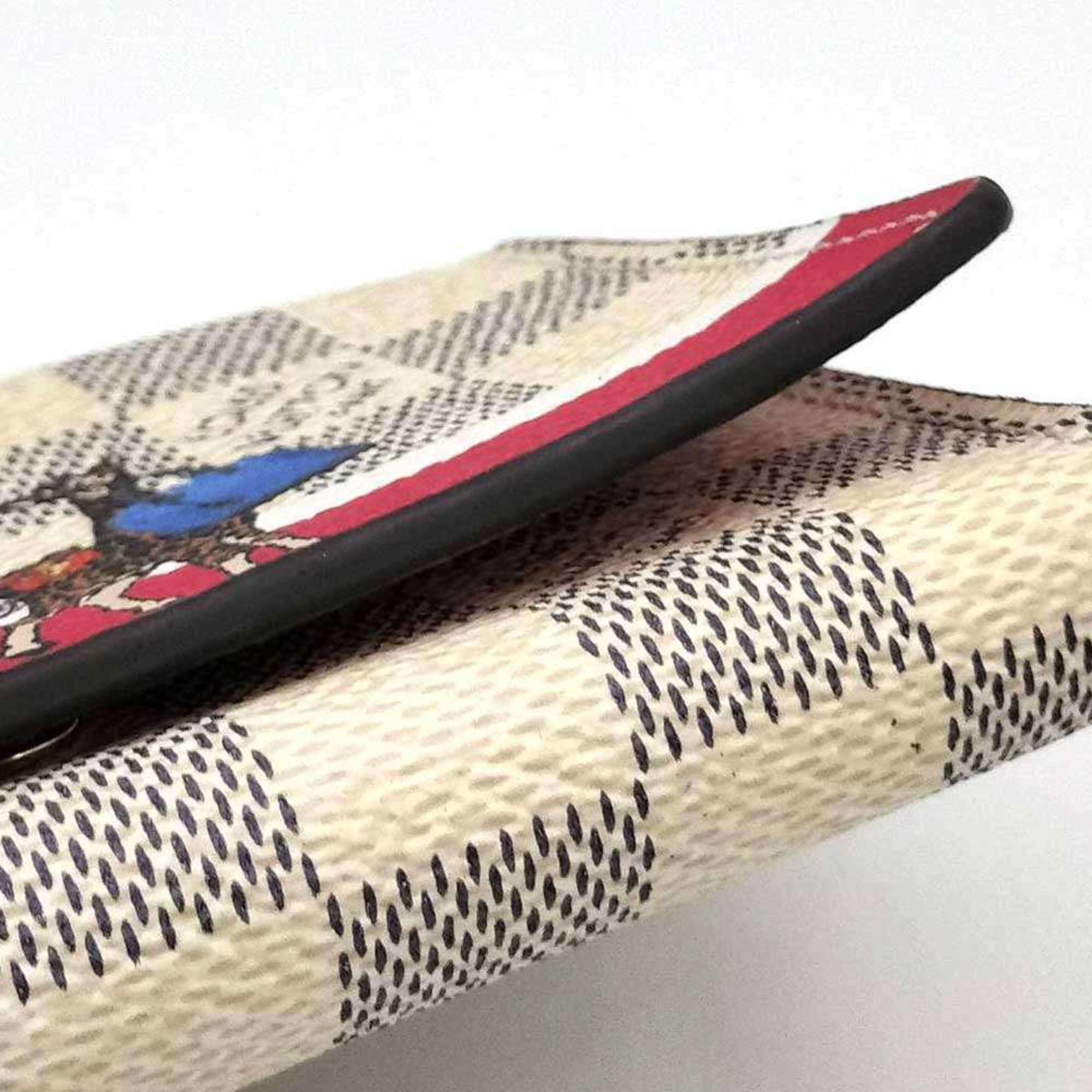 Louis Vuitton Louis Vuitton Portefeuille Victorine Multicolore Damier Azur Trifold Wallet with Giraffe Animal Print, Women's, N60059 Size ONE SIZE - 4 Thumbnail