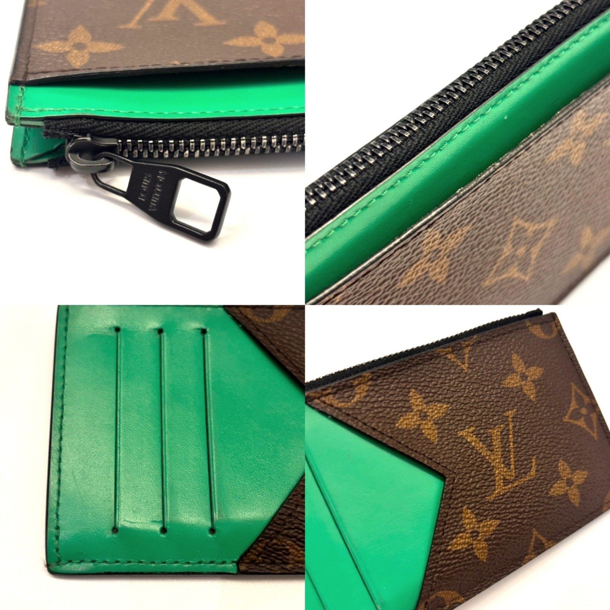 Louis Vuitton Louis Vuitton Coin Card Holder Monogram Macassar Fragment Case Green Purse M81627 LOUIS VUITTON Size ONE SIZE - 4 Thumbnail