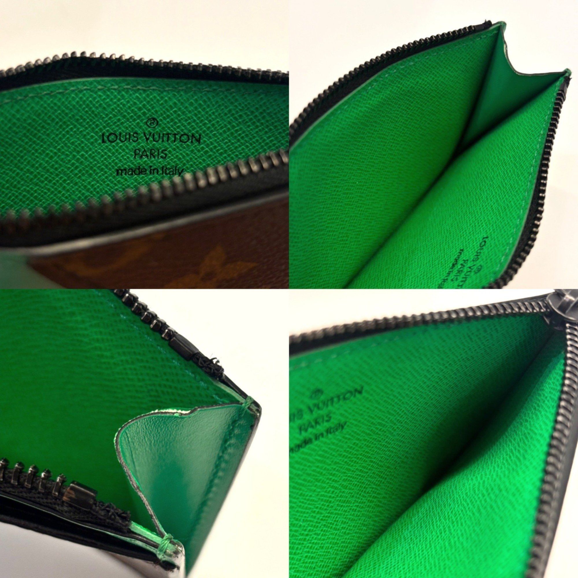Louis Vuitton Louis Vuitton Coin Card Holder Monogram Macassar Fragment Case Green Purse M81627 LOUIS VUITTON Size ONE SIZE - 5 Thumbnail