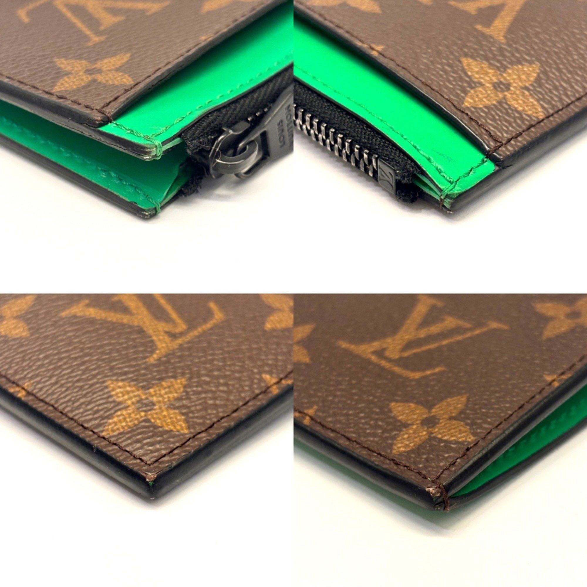 Louis Vuitton Louis Vuitton Coin Card Holder Monogram Macassar Fragment Case Green Purse M81627 LOUIS VUITTON Size ONE SIZE - 3 Thumbnail