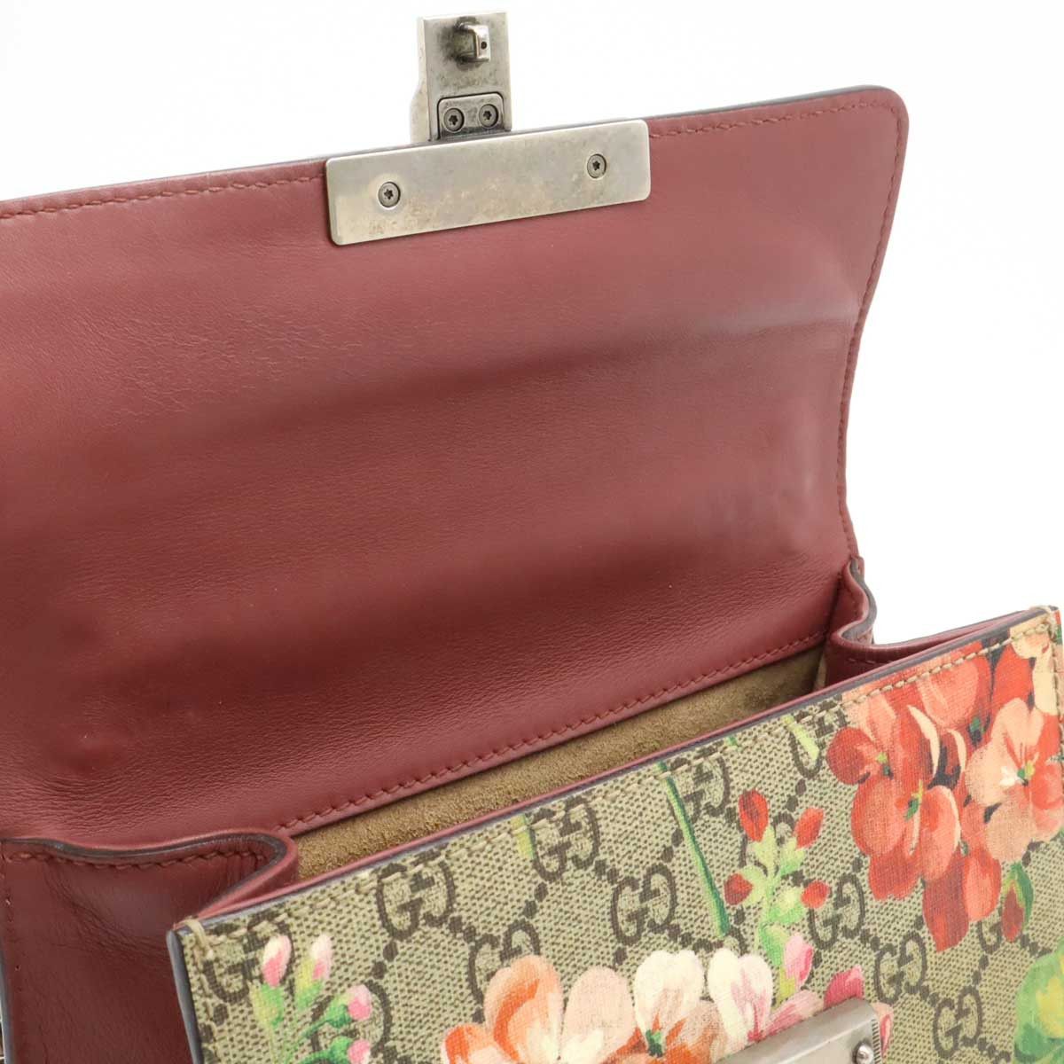 Gucci Gucci Gucci GG Blooms Padlock PVC Shoulder Bag Leather Shoulder Bag 409487 DUTY FREE for USA Size ONE SIZE - 6 Thumbnail