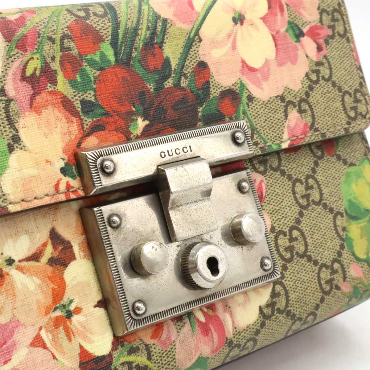 Gucci Gucci Gucci GG Blooms Padlock PVC Shoulder Bag Leather Shoulder Bag 409487 DUTY FREE for USA Size ONE SIZE - 8 Thumbnail