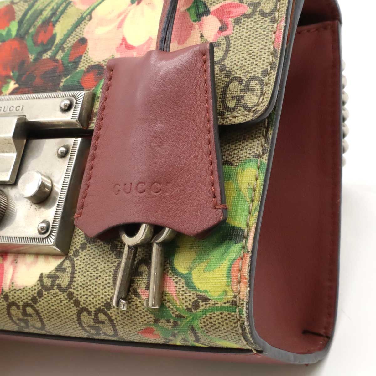 Gucci Gucci Gucci GG Blooms Padlock PVC Shoulder Bag Leather Shoulder Bag 409487 DUTY FREE for USA Size ONE SIZE - 9 Thumbnail