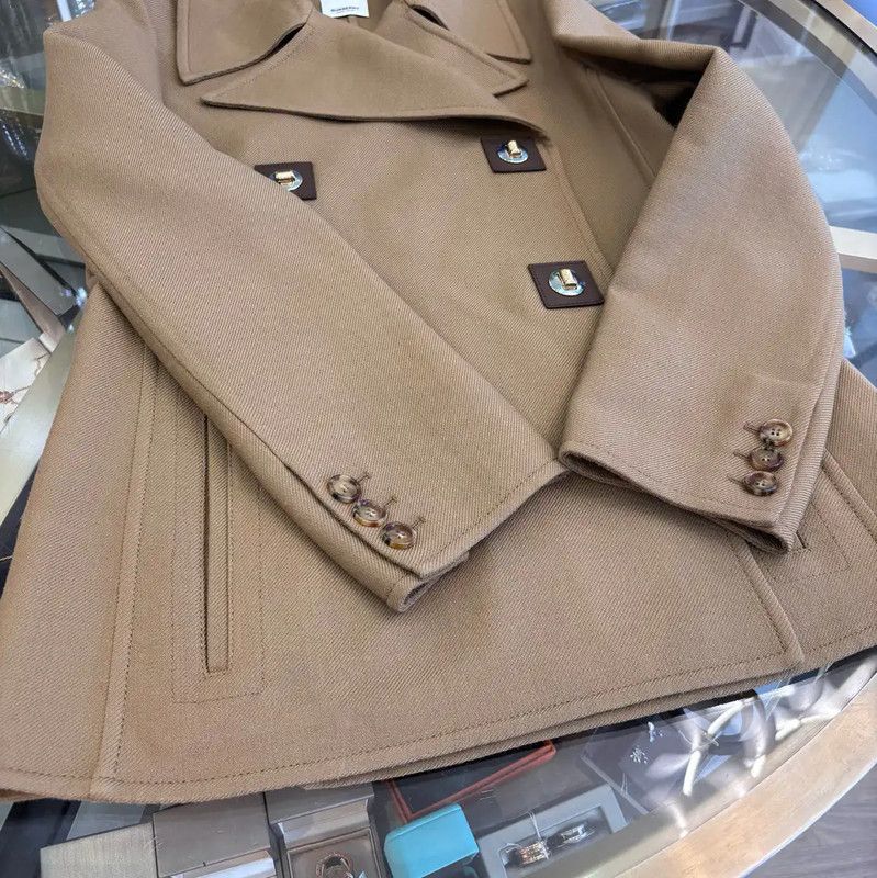 Burberry Burberry Brown Wool Short Coat for Women Size S / US 4 / IT 40 - 9 Thumbnail