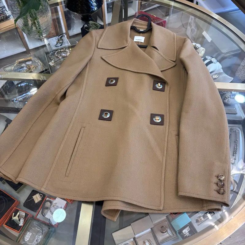Burberry Burberry Brown Wool Short Coat for Women Size S / US 4 / IT 40 - 3 Thumbnail