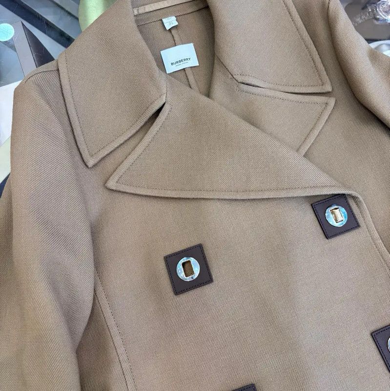 Burberry Burberry Brown Wool Short Coat for Women Size S / US 4 / IT 40 - 5 Thumbnail