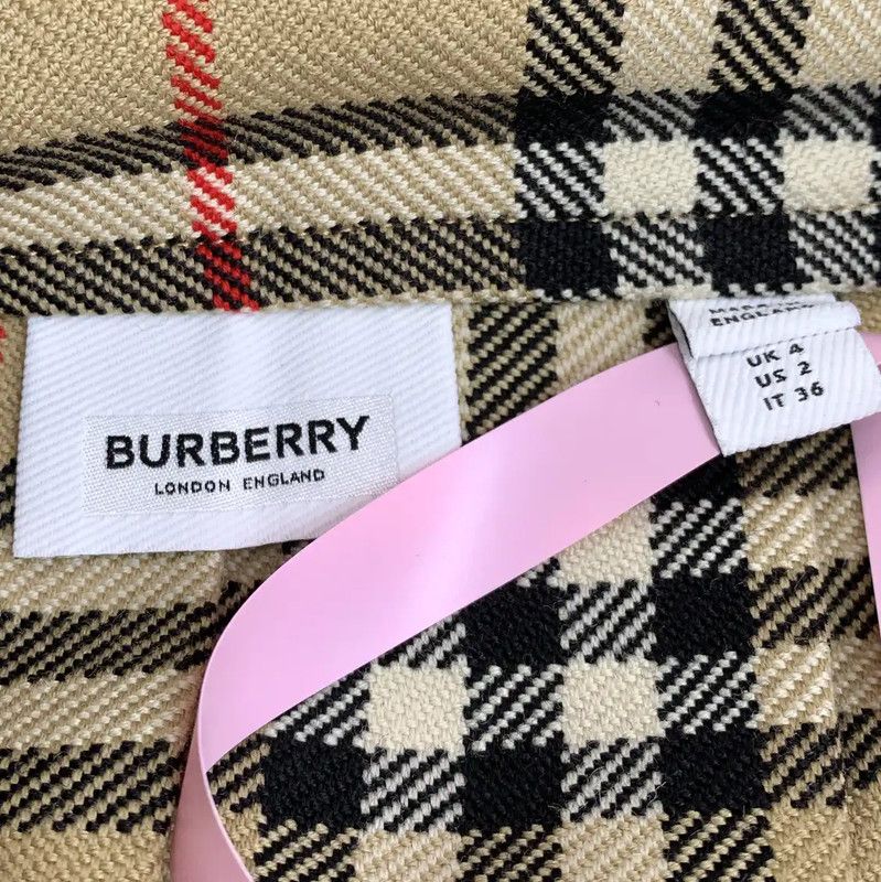 Burberry Burberry Brown Wool Plaid Skirt for Women Size 22" - 5 Thumbnail
