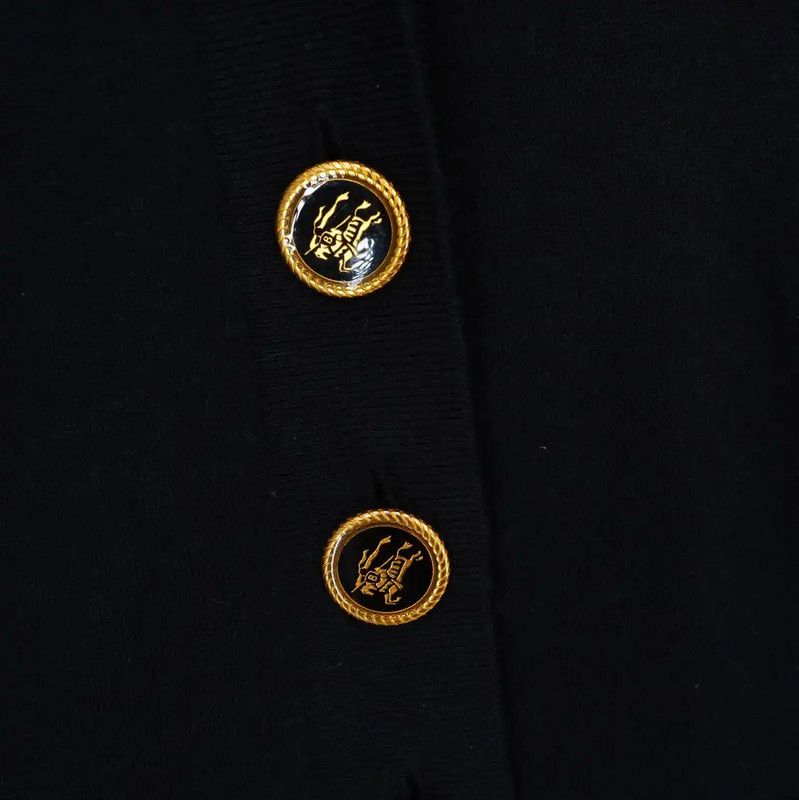 Burberry Burberry Black Wool Logo Long Cardigan Size XS / US 0-2 / IT 36-38 - 4 Thumbnail