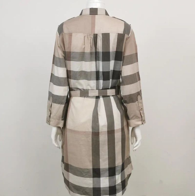 Burberry Burberry Summer Khaki Check Cotton Dress Size M / US 6-8 / IT 42-44 - 10 Thumbnail