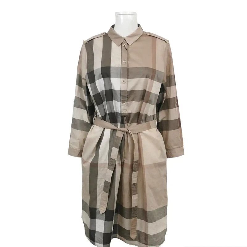 Burberry Burberry Summer Khaki Check Cotton Dress Size M / US 6-8 / IT 42-44 - 9 Thumbnail