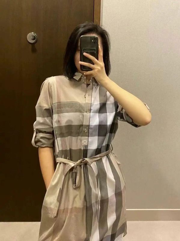 Burberry Burberry Summer Khaki Check Logo Dress Size XL / US 12-14 / IT 48-50 - 5 Thumbnail