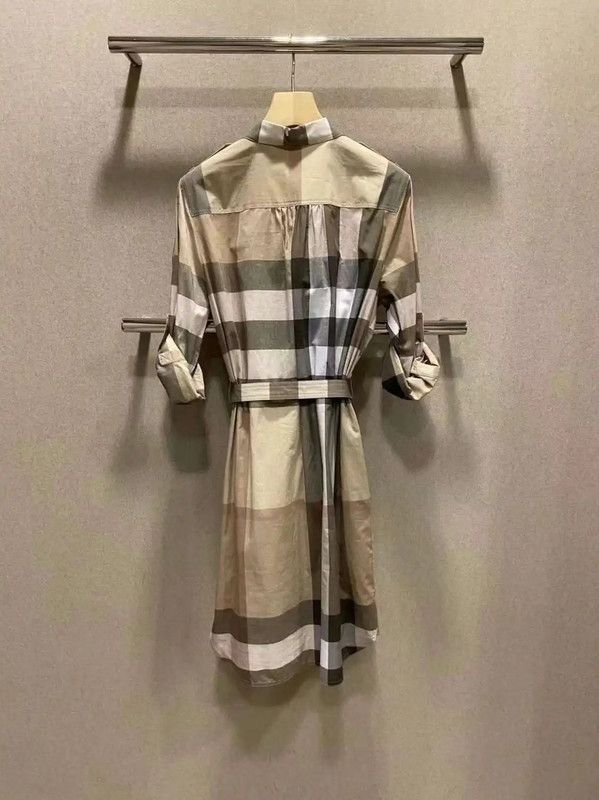 Burberry Burberry Summer Khaki Check Logo Dress Size XL / US 12-14 / IT 48-50 - 3 Thumbnail