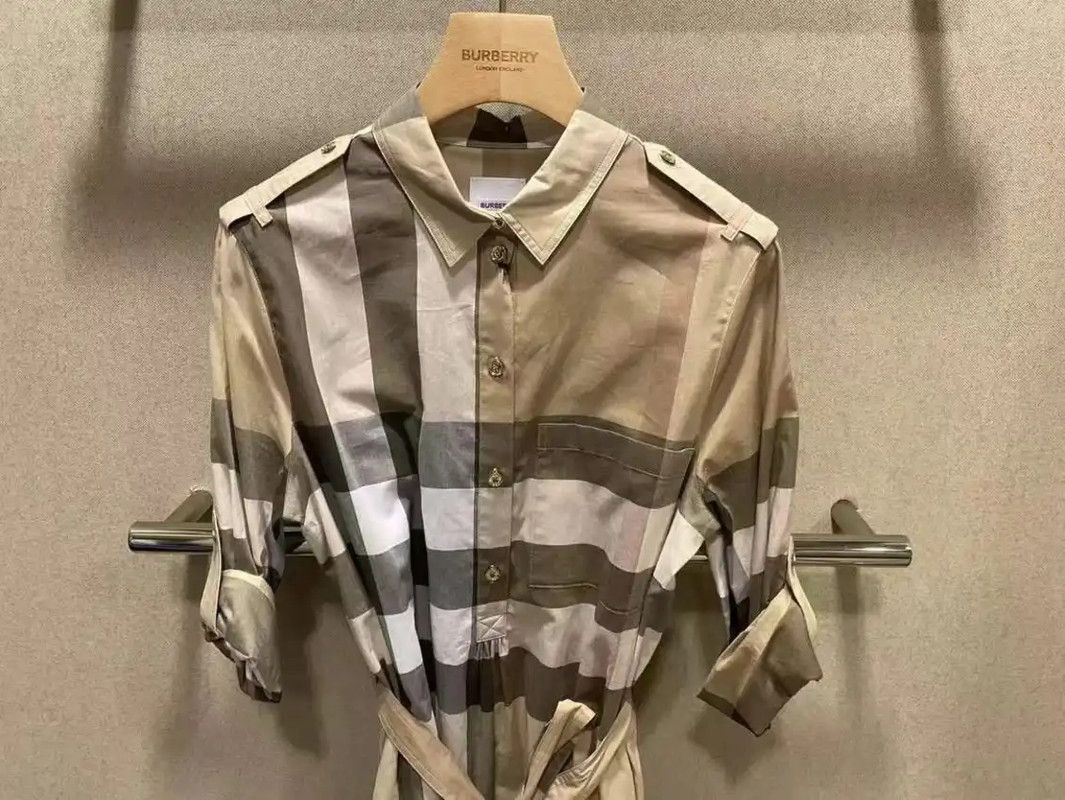 Burberry Burberry Summer Khaki Check Logo Dress Size XL / US 12-14 / IT 48-50 - 2 Thumbnail