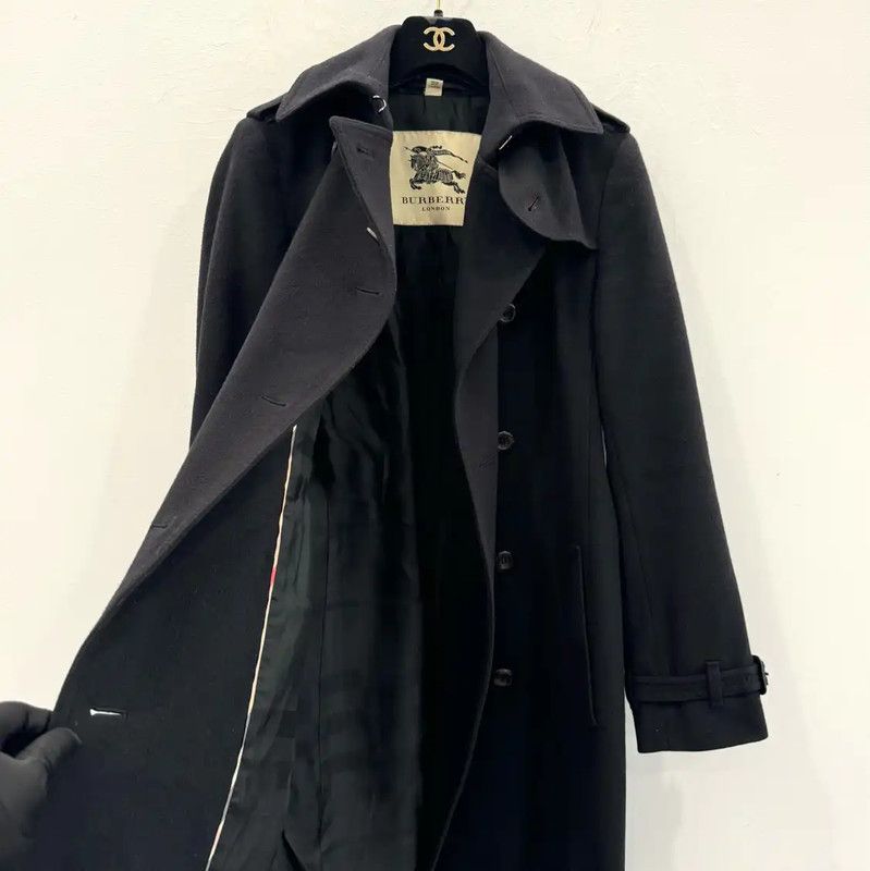 Burberry Burberry Black Wool Ladies Trench Coat Size S / US 4 / IT 40 - 3 Thumbnail