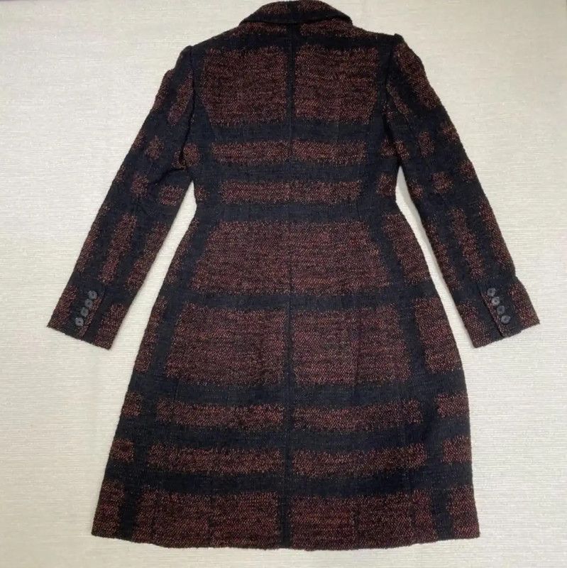 Burberry Burberry Multicolor Wool Midi Coat for Women Size S / US 4 / IT 40 - 2 Thumbnail