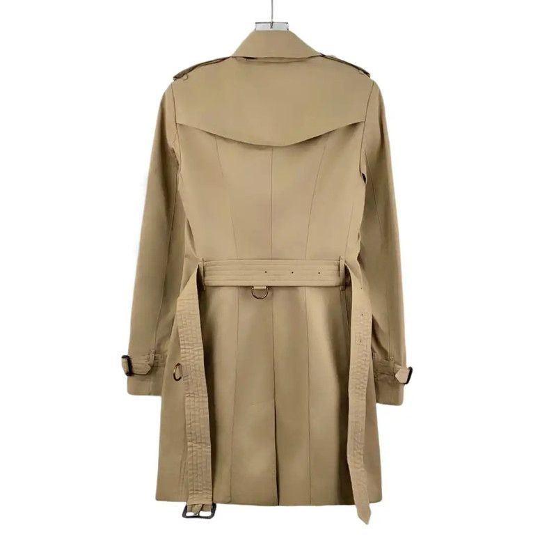 Burberry Burberry Khaki Cotton Mid-Length Trench Coat Size XS / US 0-2 / IT 36-38 - 2 Thumbnail