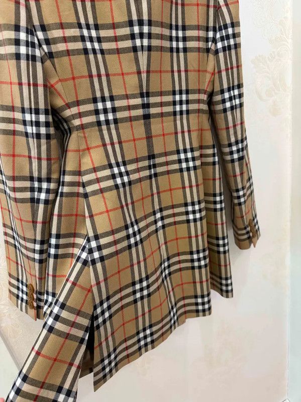 Burberry Burberry Brown Wool Check Double-Breasted Trench Coat Size S / US 4 / IT 40 - 7 Thumbnail