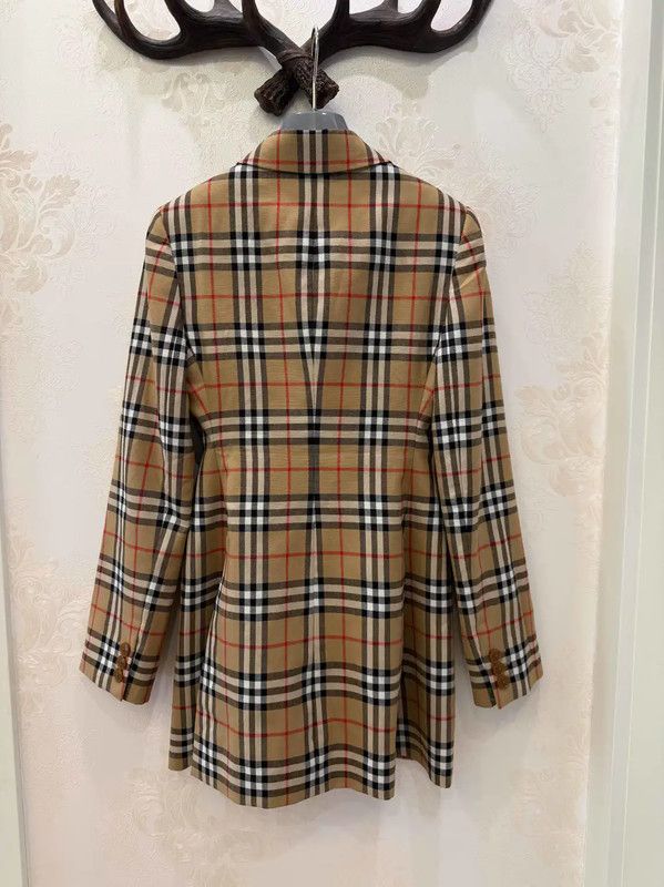 Burberry Burberry Brown Wool Check Double-Breasted Trench Coat Size S / US 4 / IT 40 - 2 Thumbnail