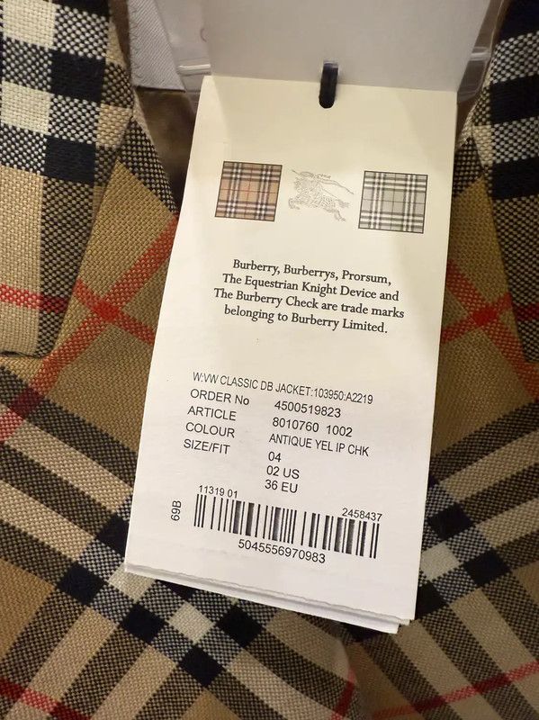 Burberry Burberry Brown Wool Check Double-Breasted Trench Coat Size S / US 4 / IT 40 - 8 Thumbnail