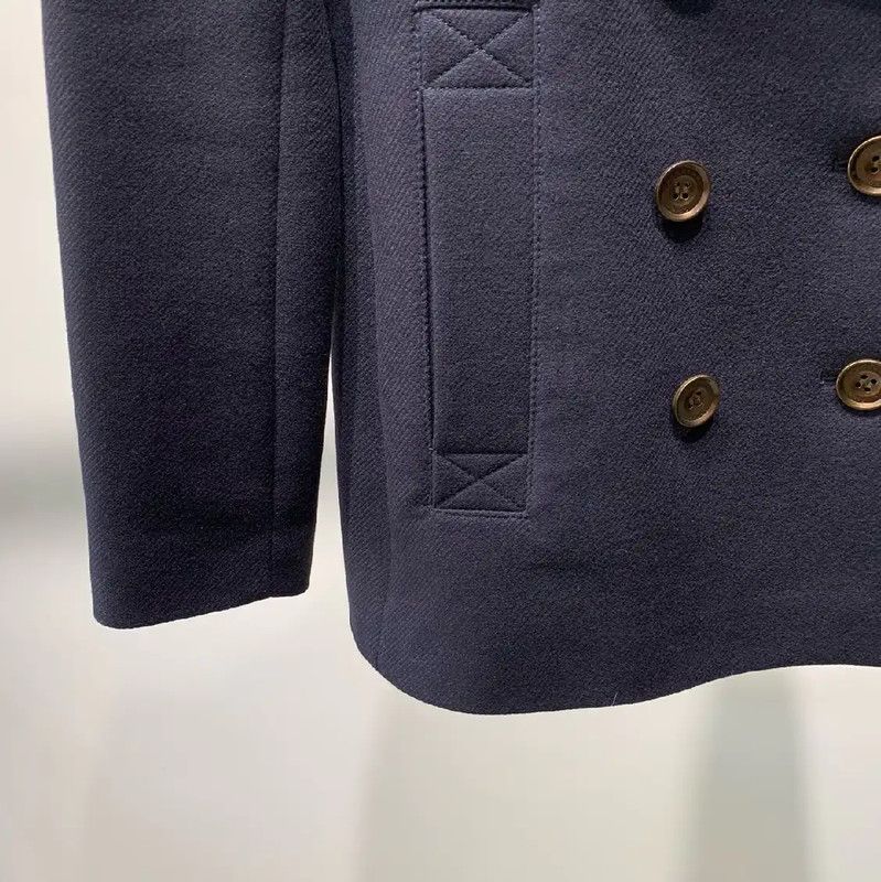 Burberry Burberry Navy Wool Women's Coat Size ONE SIZE - 7 Thumbnail