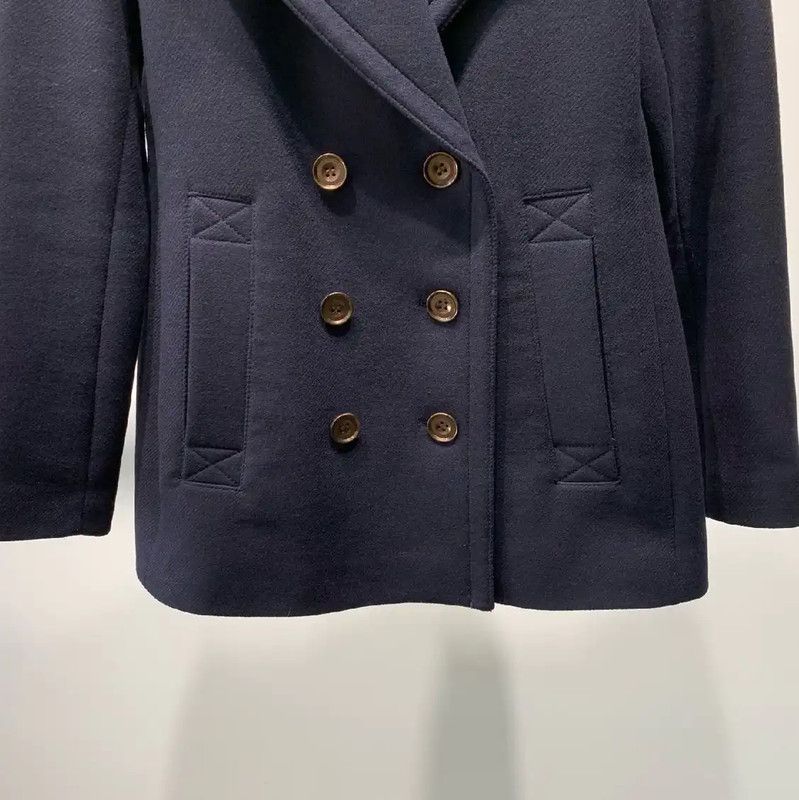 Burberry Burberry Navy Wool Women's Coat Size ONE SIZE - 6 Thumbnail