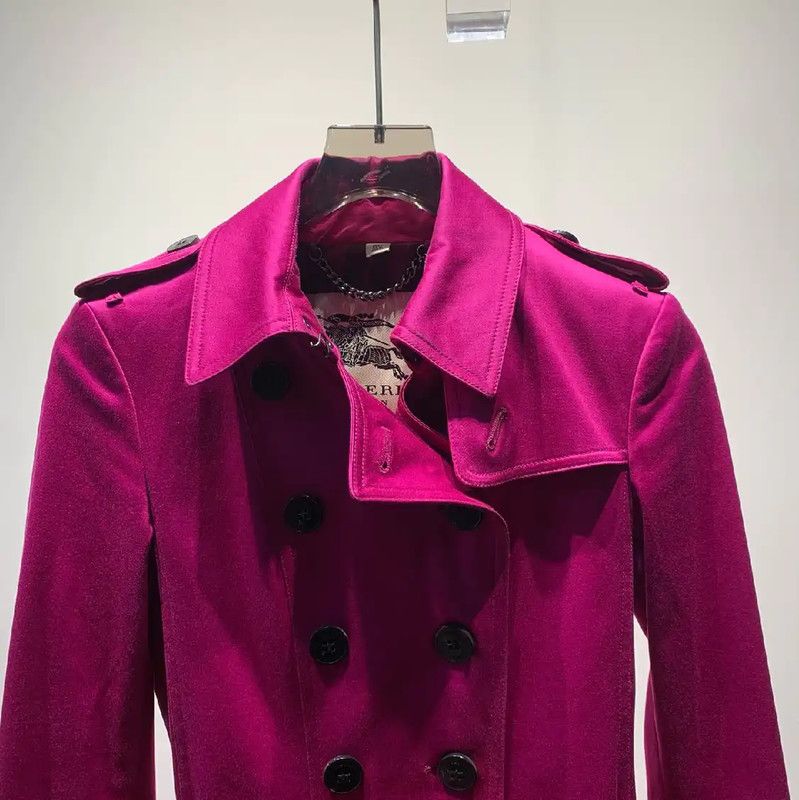 Burberry Burberry S Size Coral Cotton Trench Coat Size S / US 4 / IT 40 - 5 Thumbnail