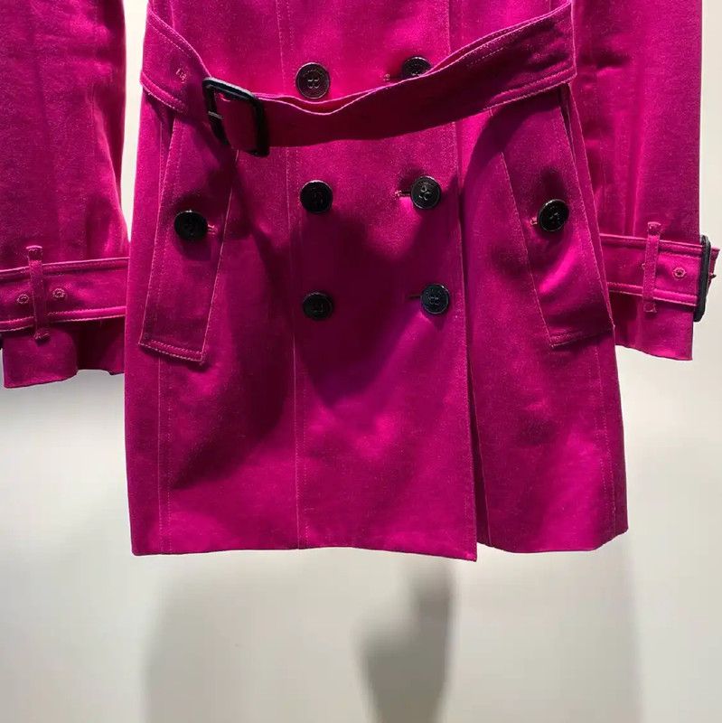 Burberry Burberry S Size Coral Cotton Trench Coat Size S / US 4 / IT 40 - 6 Thumbnail