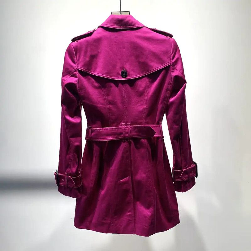 Burberry Burberry S Size Coral Cotton Trench Coat Size S / US 4 / IT 40 - 2 Thumbnail