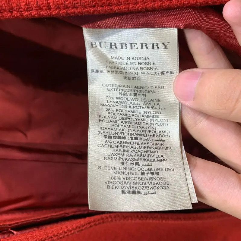 Burberry Burberry Red Wool Women's Coat Size M / US 6-8 / IT 42-44 - 2 Thumbnail