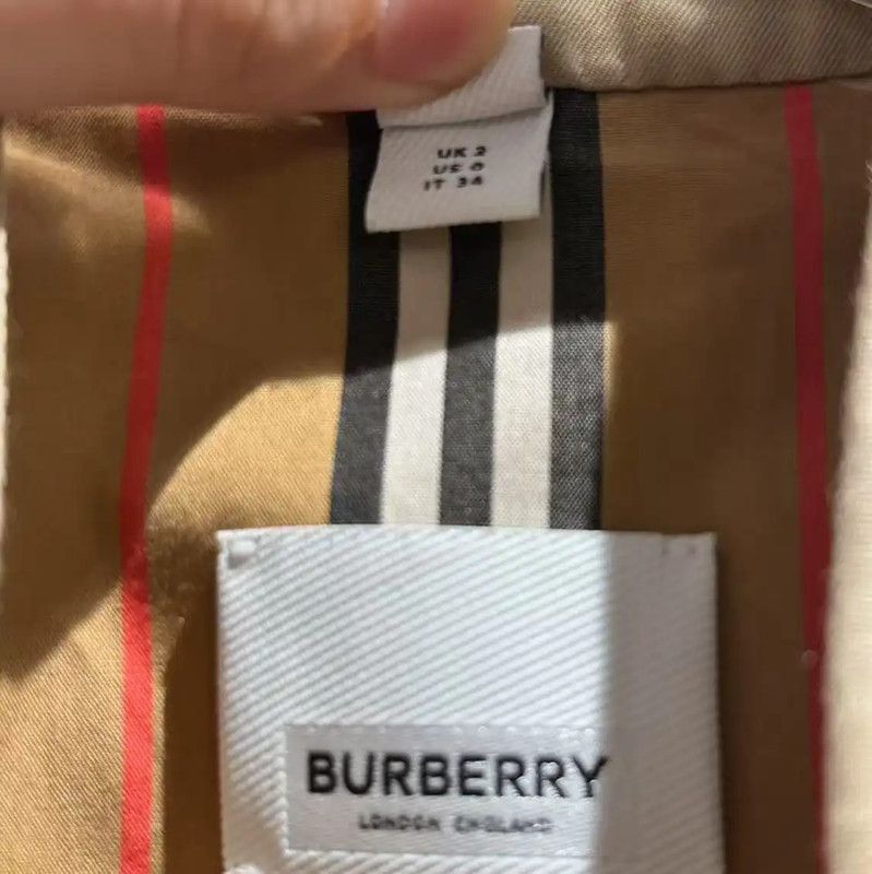 Burberry Burberry Khaki Cotton Women's Trench Coat Size ONE SIZE - 4 Thumbnail