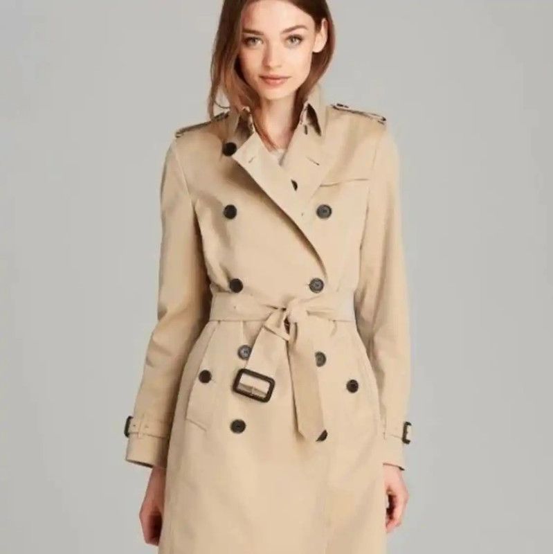 Burberry Burberry Khaki Cotton Women's Trench Coat Size M / US 6-8 / IT 42-44 - 6 Thumbnail