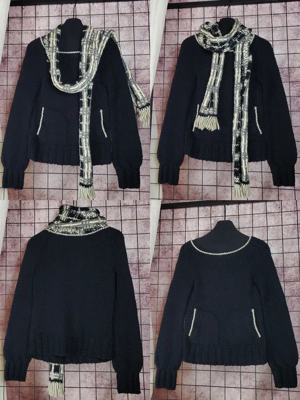 Burberry Burberry Women's Black Wool Check Knit Sweater Size S / US 4 / IT 40 - 2 Thumbnail