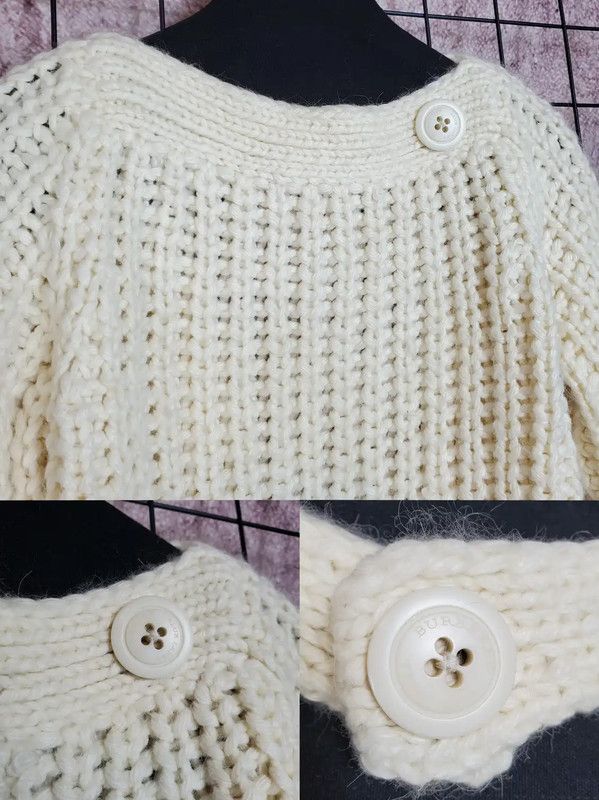 Burberry Burberry White Wool Blend Pleated Knit Top Size S / US 4 / IT 40 - 5 Thumbnail