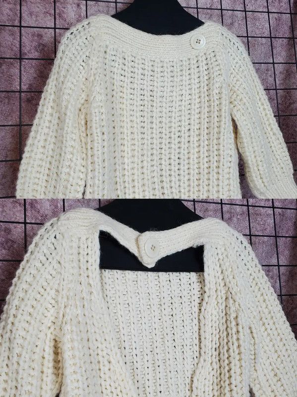 Burberry Burberry White Wool Blend Pleated Knit Top Size S / US 4 / IT 40 - 3 Thumbnail