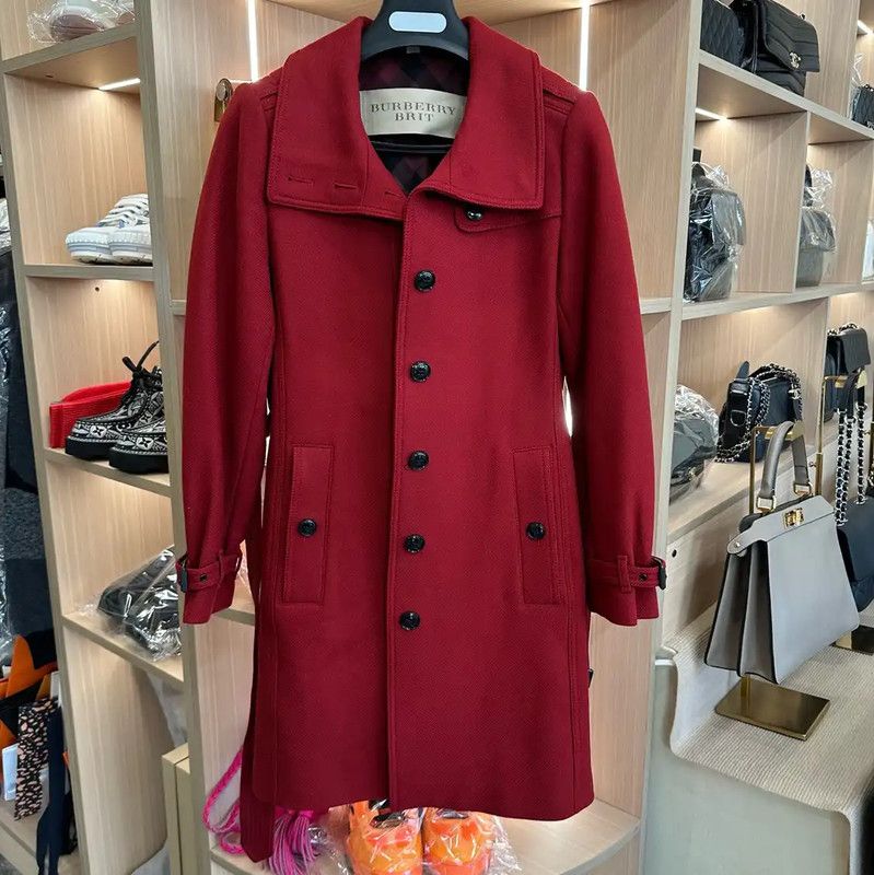 Burberry Burberry Red Cashmere Coat for Women Size L / US 10 / IT 46 - 3 Thumbnail
